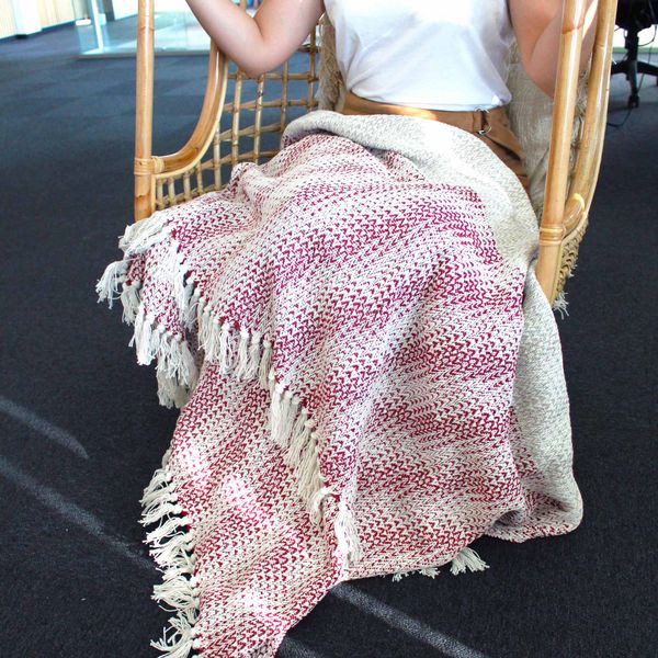 Boho Komfort Přehoz 125x150cm - Dvoubarevný Rubín