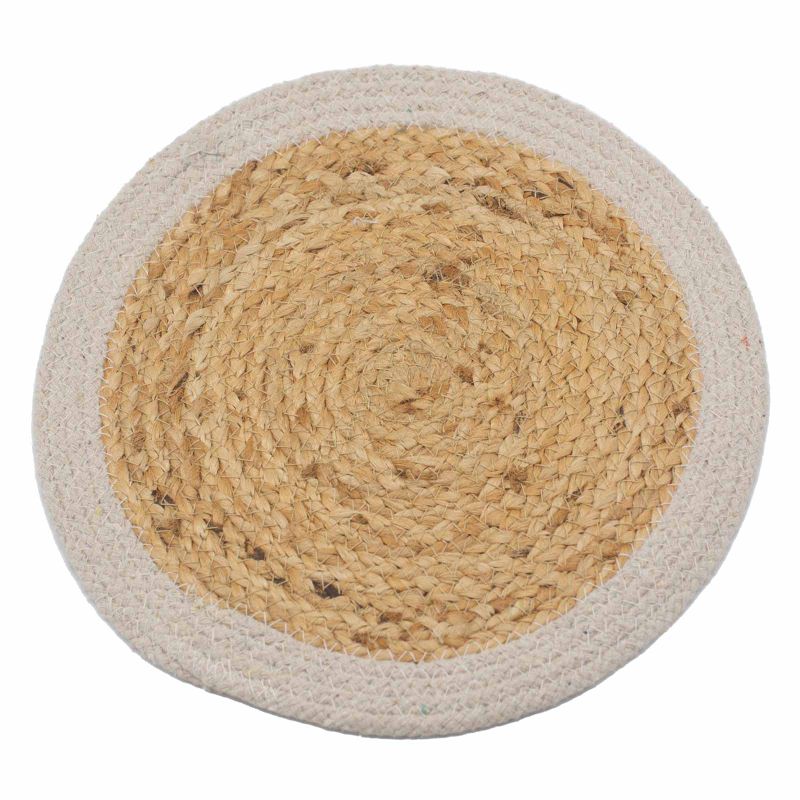 Přírodní Prostírání - Juta & Bavlna 30cm - Slonovinový Okraj