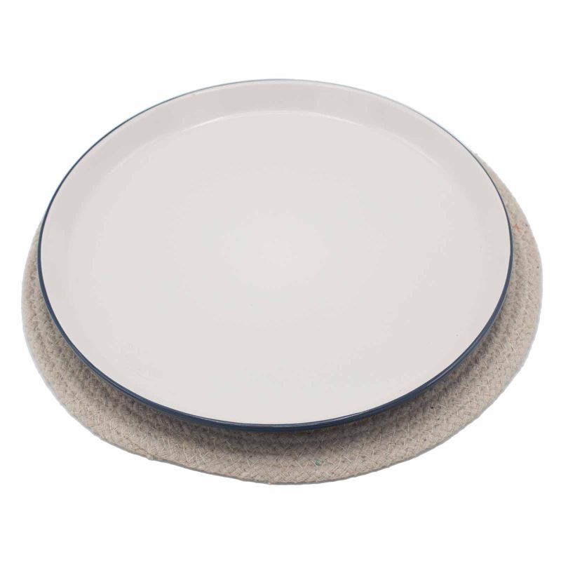 Přírodní Prostírání - Juta & Bavlna 30cm - Slonovinový Okraj
