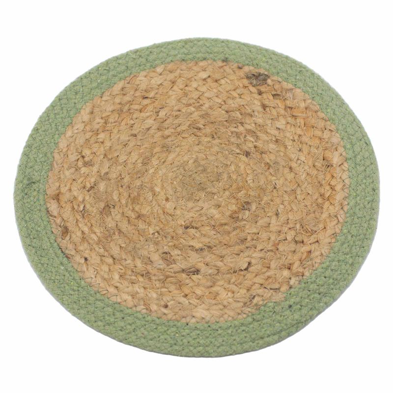 Přírodní Prostírání - Juta & Bavlna 30cm - Olivový Okraj