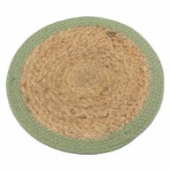 Přírodní Prostírání - Juta & Bavlna 30cm - Olivový Okraj