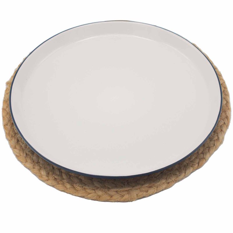 Přírodní Prostírání - Juta & Bavlna 30cm - Potisk Mandaly