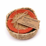 Přírodní Tácek - Juta & Bavlna 10cm (set 6) - Náhodné Barvy v Košíku