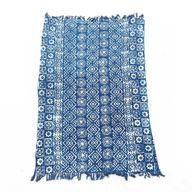 Ručně Vyráběný Indigový Přehoz - 170x120cm - Desi Pruhy
