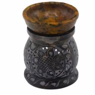 Mastková Aroma Lampa 10.5cm - Květ Mandala - Černá a Žlutá