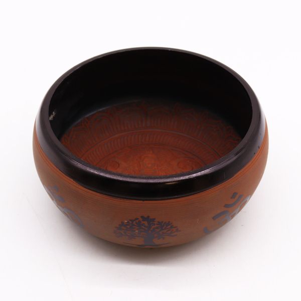 Zpívající Miska ze Zemního Prášku - Jíl Óm Buddha - 16cm