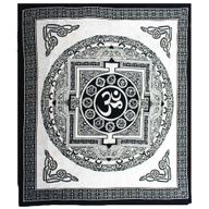 Dvojitý Bavlněný Přehoz na Postel / Stěnu - Mono - OM Mandala