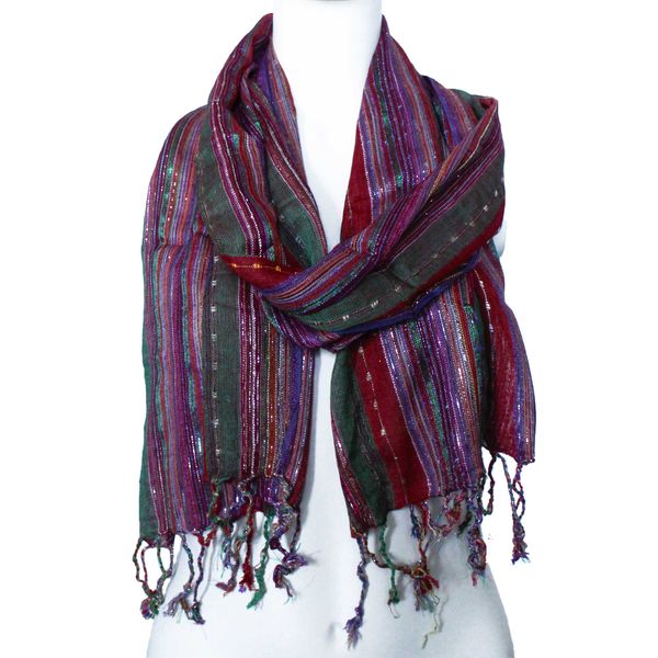 Indické Boho Šátky - 50x180cm - Náhodné Zelené