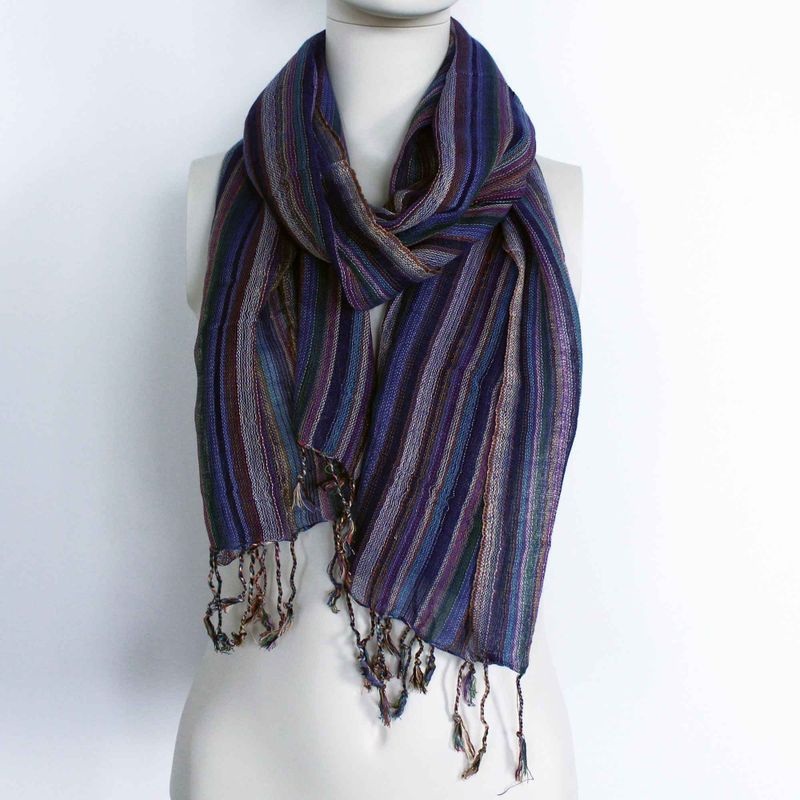 Indické Boho Šátky - 50x180cm - Náhodné Barvy se Zlatým Přešíváním