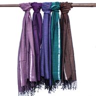 Velké Indické Boho Šátky - 75x180cm - Náhodné Barvy se Zlatým Přešíváním