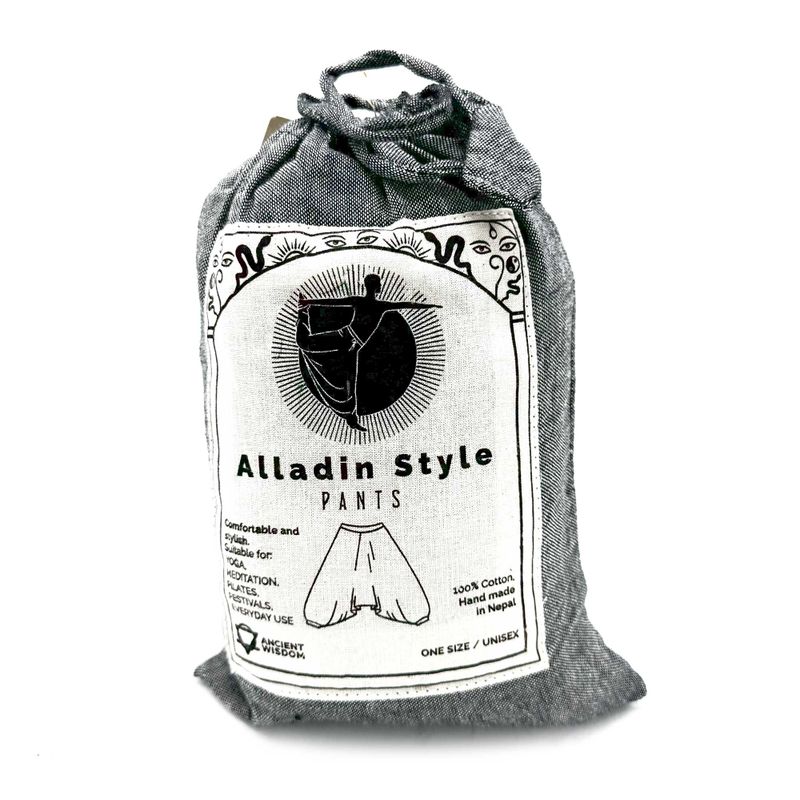 Jógové a Festivalové Kalhoty - Himalájský Aladin Potisk - Šedé
