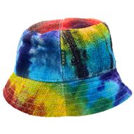 Zaplátovaný Klobouk Boho Festival z Konopí a Bavlny - Tie Dye