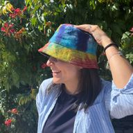 Zaplátovaný Klobouk Boho Festival z Konopí a Bavlny - Tie Dye