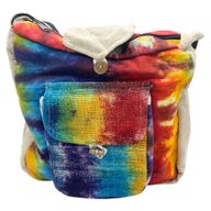 Tie Dye Konopná Studentská Taška s Přední Kapsou