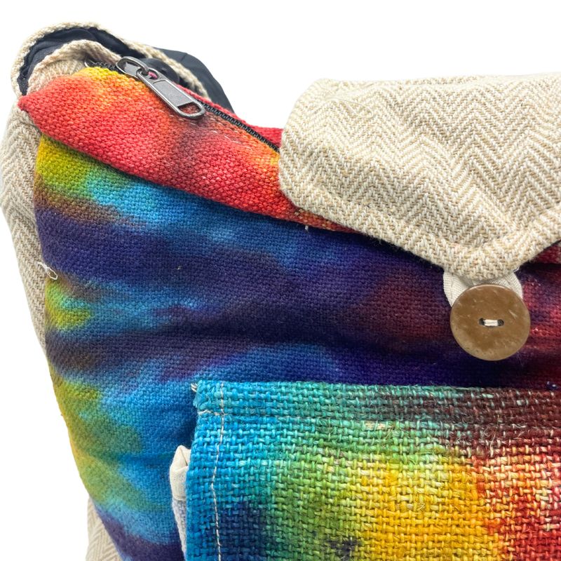 Tie Dye Konopná Studentská Taška s Přední Kapsou