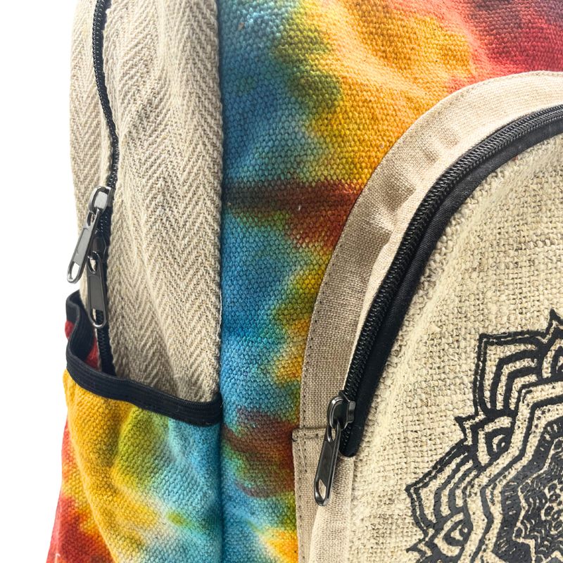 Tie Dye Velký Konopný Batoh - Mandala