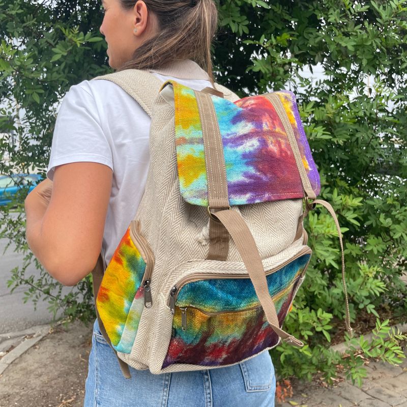 Tie Dye Velký Konopný Čtvercový Batoh