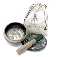 Dárková Sada -Ručně Tepaná & Gravírovaná Zpívající Miska - 14cm - Yogi