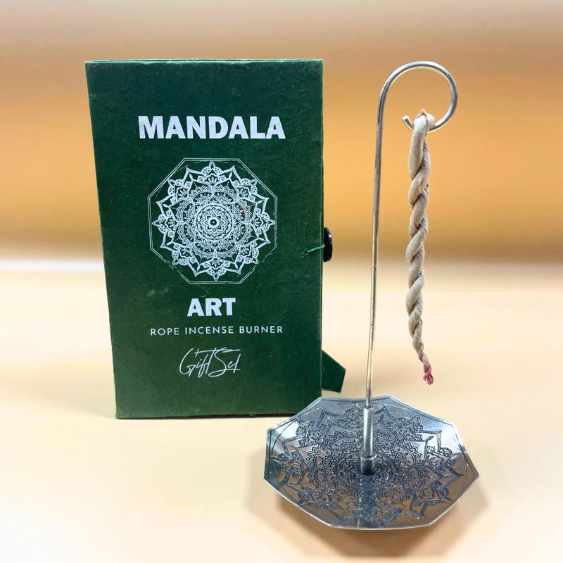 Sada Vonného Provázku a Postříbřeného Stojanu - Květ Mandala