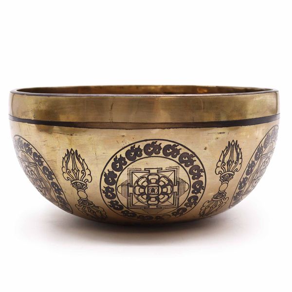 Tibetská Léčivá Gravírovaná Miska - 21cm - 5 Buddhů