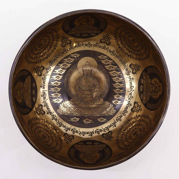 Tibetská Léčivá Gravírovaná Miska - 21cm - 5 Buddhů