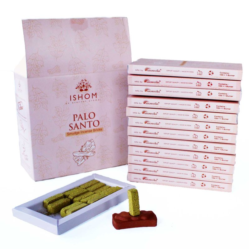 Balení 15 Přírodních Vonných Cihliček se Stojanem - Palo Santo