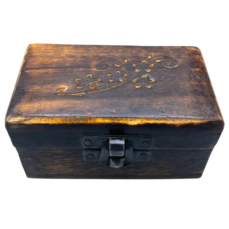 Dřevěná Krabička 9x5x4cm - Vyřezávané Vzory - Různé