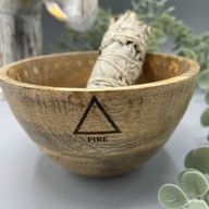 Dřevěná Rituální Miska pro Vykuřovací Svazky - 4 Elementy - 12x7cm