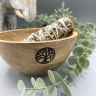 Dřevěná Rituální Miska pro Vykuřovací Svazky - Strom Života - 14x7cm