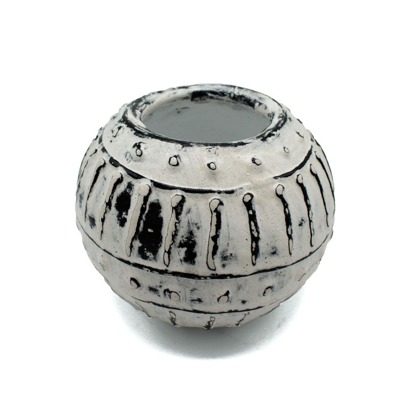 Řecký Kulatý Květináč - Krémový 10cm
