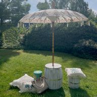 Balinejský Patio Slunečník - Bavlna - Natural Dekor - 2m