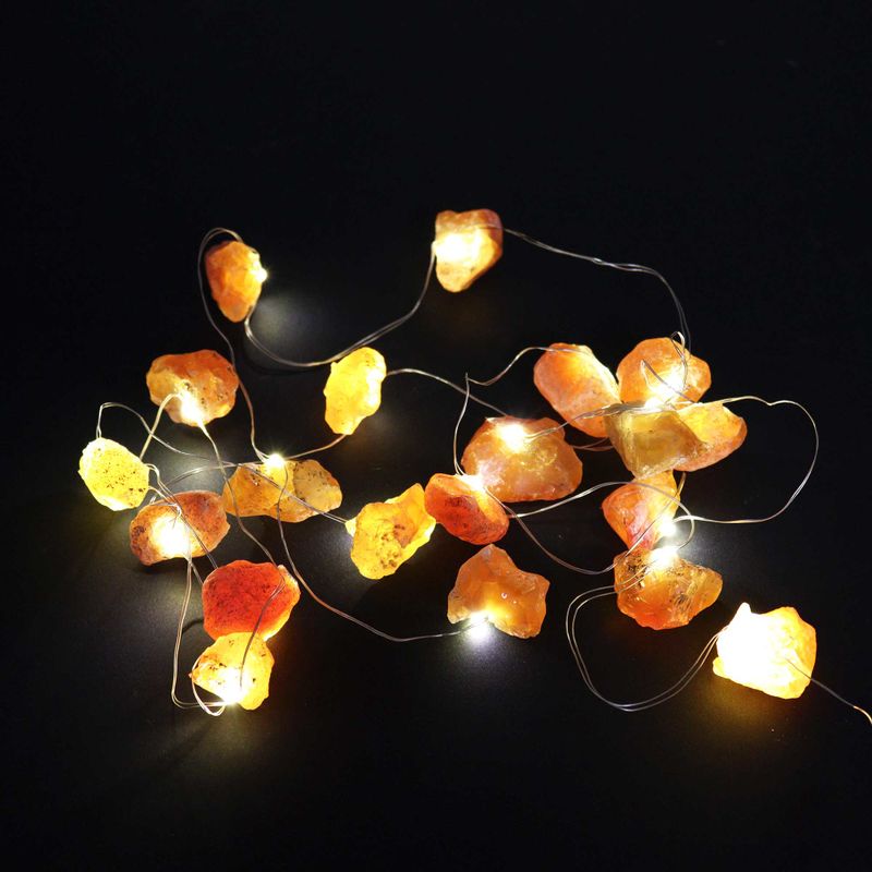 LED Světelný Řetěz s Drahými Kameny - Oranžový