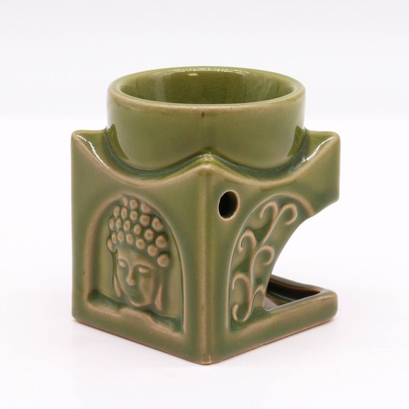 Čtvercová Aroma Lampa Buddha - Světlý Nefrit