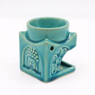 Čtvercová Aroma Lampa Buddha - Světlý Tyrkys