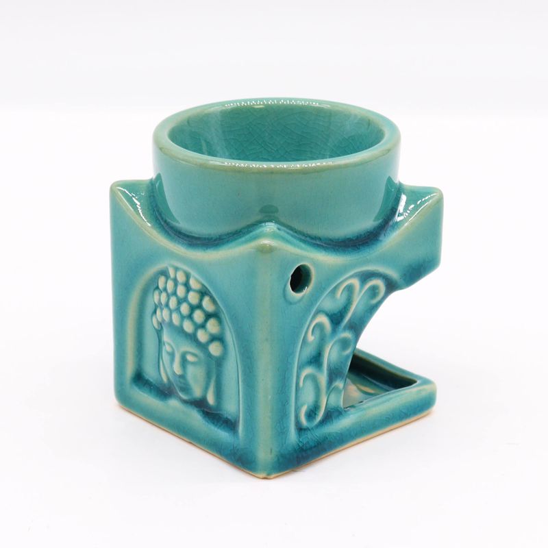 Čtvercová Aroma Lampa Buddha - Světlý Tyrkys