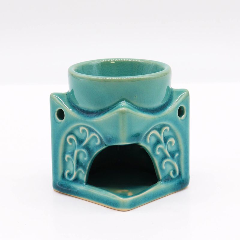 Čtvercová Aroma Lampa Buddha - Světlý Tyrkys