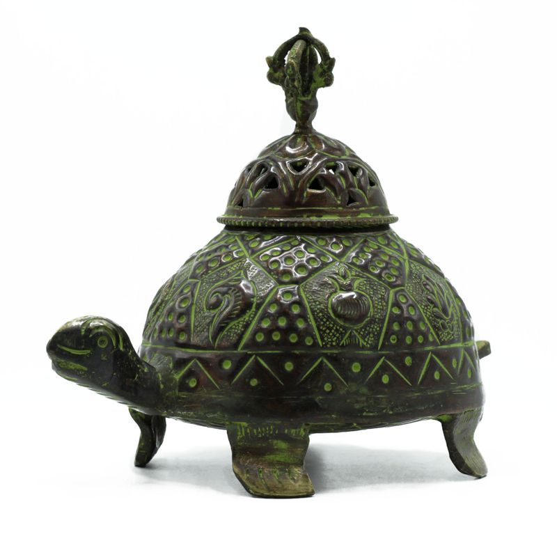 Mosazný Měděnkový Tibetský Stojan - Želva