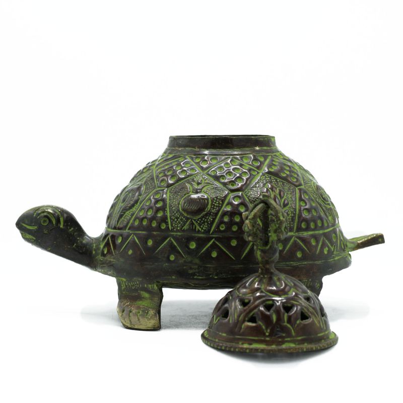 Mosazný Měděnkový Tibetský Stojan - Želva