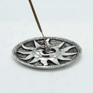 Stojan na Vonné Tyčinky z Leštěného Hliníku - Slunce - 9cm