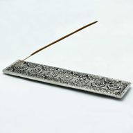 Dlouhý Stojan na Vonné Tyčinky z Leštěného Hliníku - Chakra - 23cm