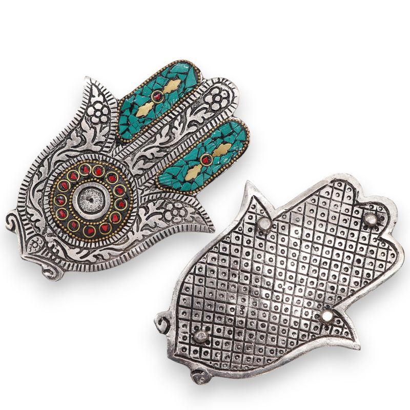 Stojan na Vonné Tyćinky - Zelená Malá Hamsa 13x5.5cm