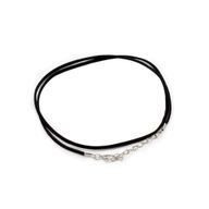 Šňůrka z Umělého Semišu se Zapínáním -  2.5mm x 55cm - Černá  A001