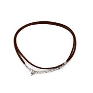 Šňůrka z Umělého Semišu se Zapínáním -  2.5mm x 55cm - Tmavě Hnědá A010