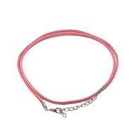 Šňůrka z Umělého Semišu se Zapínáním -  2.5mm x 55cm - Růžová A064