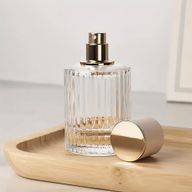 Kulatá Žebrovaná Láhev se Sprejem a Uzávěrem 50ml - Modrozelená
