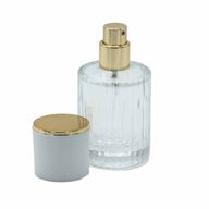 Kulatá Žebrovaná Láhev se Sprejem a Uzávěrem 30ml - Bílá