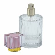 Kulatá Žebrovaná Láhev se Sprejem a Uzávěrem 50ml - Růžová