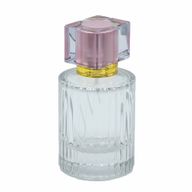 Kulatá Žebrovaná Láhev se Sprejem a Uzávěrem 50ml - Růžová