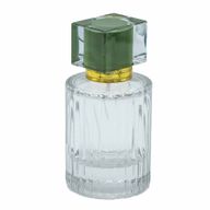 Kulatá Žebrovaná Láhev se Sprejem a Uzávěrem 50ml - Modrozelená