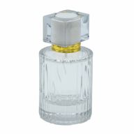 Kulatá Žebrovaná Láhev se Sprejem a Uzávěrem 50ml - Bílá